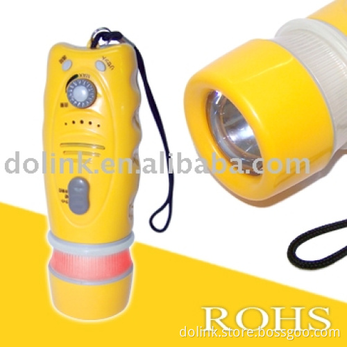 Crank Dynamo LED Flashlights with Radio and Mobile Charger